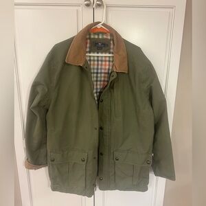 Vineyard Vines Men’s Olive Jacket with Tan Collar. Size XL